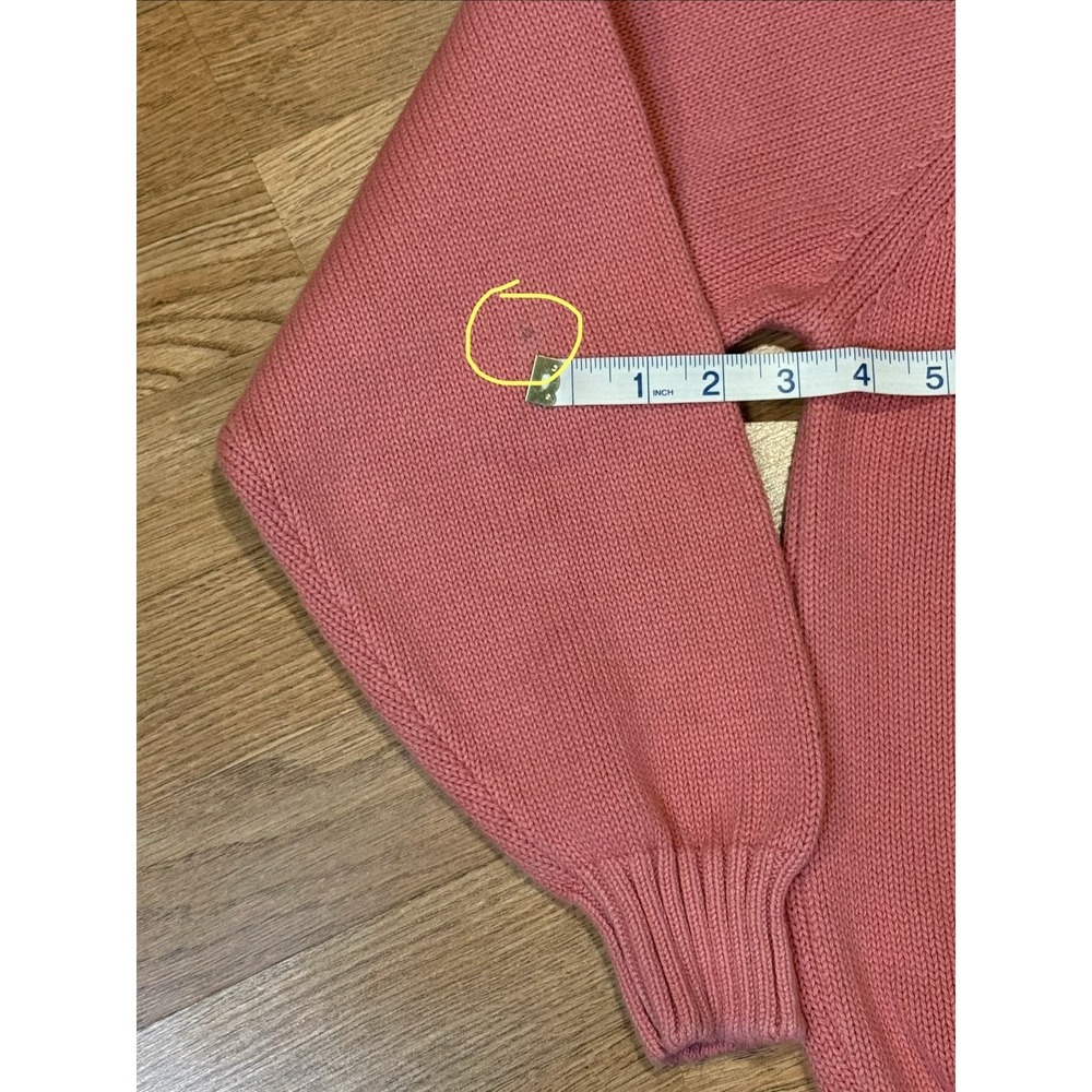 Vintage Lands End Drifter Sweater Women's LG Mock Neck USA 90s Salmon Pink - Picture 8 of 8